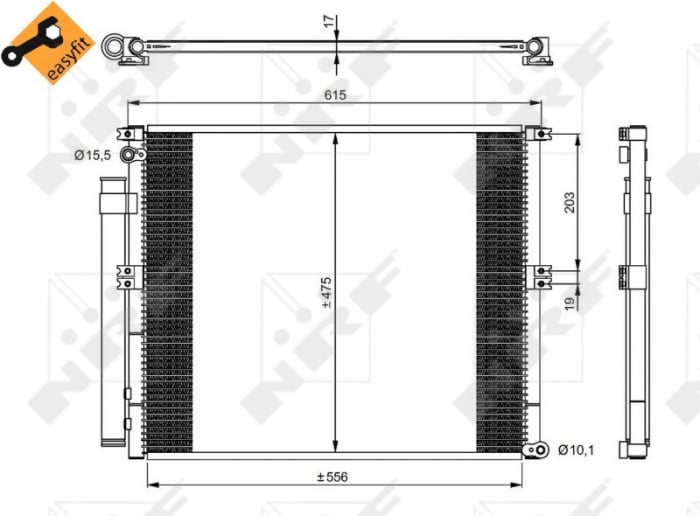 Radiator AC condensator cu uscator potrivit TOYOTA LAND CRUISER PRADO 3.0D 09.02-12.10