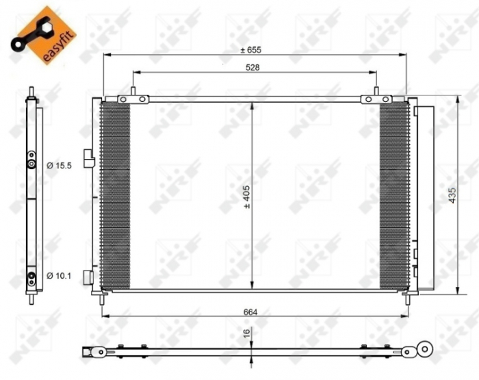 Radiator AC condensator cu uscator potrivit TOYOTA RAV 4 IV 2.0-2.5 12.12-