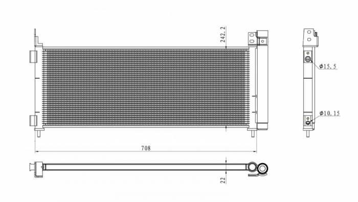 Radiator AC condensator cu uscator potrivit TOYOTA RAV 4 IV 2.5H 10.15-12.18