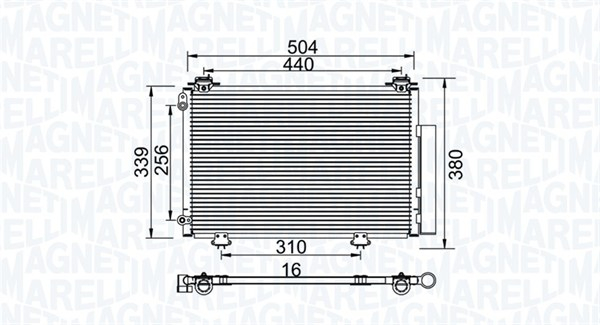 Radiator AC condensator cu uscator potrivit TOYOTA YARIS, YARIS VERSO 1.0-1.5 04.99-11.05