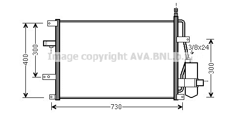 Radiator AC condensator cu uscator potrivit VOLVO S60 I, S80 I, V70 II, XC70 I 2.0-3.0 05.98-04.10