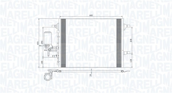 Radiator AC condensator cu uscator potrivit VOLVO S60 II, V60 I, V70 III, XC60 I, XC70 II 1.5-3.2 05.08-12.18