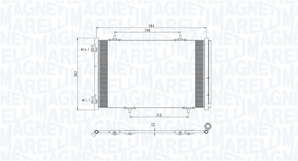 Radiator AC condensator potrivit CITROEN C-ELYSEE; PEUGEOT 301 1.2 1.6 1.6D 11.12-