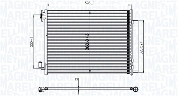 Radiator AC condensator potrivit DACIA DOKKER, DOKKER EXPRESS MINIVAN, DUSTER, DUSTER SUV, LODGY, LOGAN II, LOGAN MCV II, SANDERO II; RENAULT CAPTUR I, CLIO IV 0.9-1.6LPG 04.10-