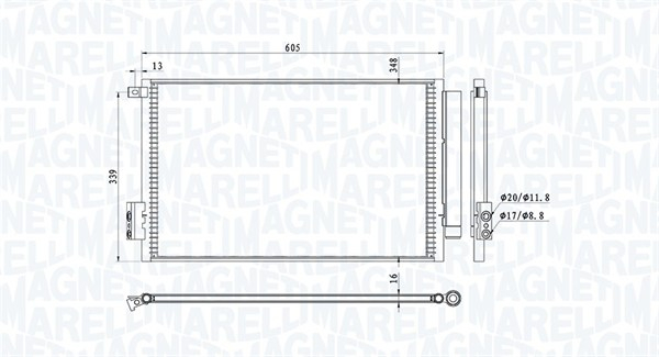 Radiator AC condensator potrivit FIAT 500L, TIPO 0.9 0.9CNG 1.4 09.12-