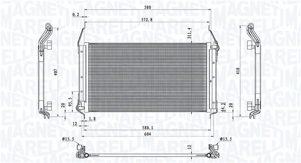 Radiator AC condensator potrivit FIAT BRAVA, BRAVO I, MAREA, MULTIPLA 1.4-2.0 10.95-07.02