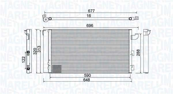Radiator AC condensator potrivit FIAT PANDA 1.1-1.2LPG 09.03-