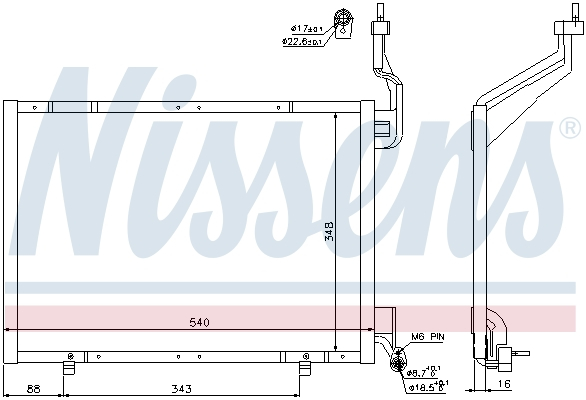 Radiator AC condensator potrivit FORD B-MAX, FIESTA VI 1.6D 02.10-