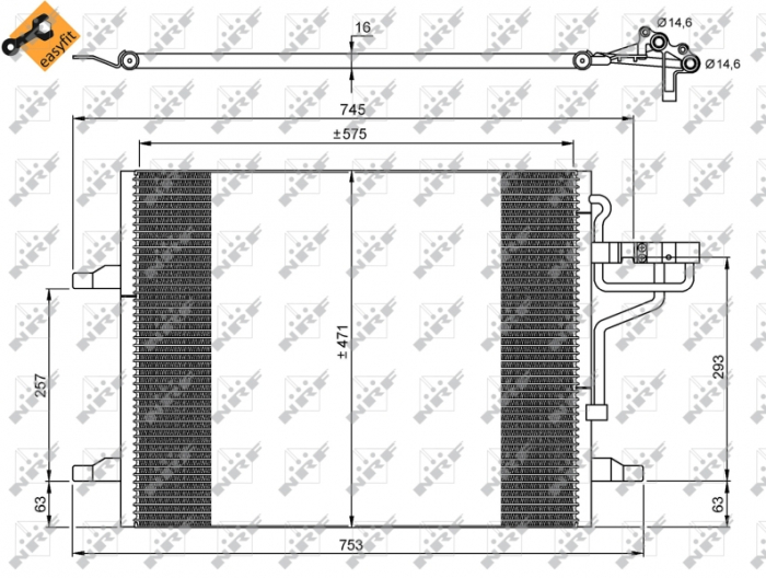 Radiator ac condensator potrivit ford kuga i 2.0d 2.5 02.08-11.12
