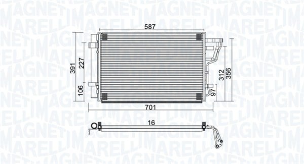Radiator AC condensator potrivit HYUNDAI ELANTRA IV, I30; KIA CEE D, PRO CEE D 1.4-2.0D 06.06-12.15