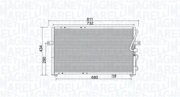 Radiator AC condensator potrivit KIA CARNIVAL I, CARNIVAL II 2.5 2.9D 08.99-06.06