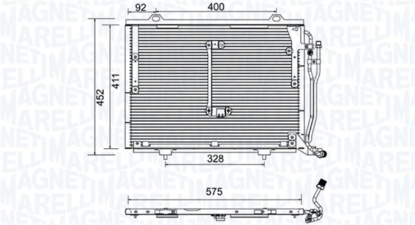 Radiator AC condensator potrivit MERCEDES C T-MODEL (S202), C (W202), E (W210) 2.0-2.5D 10.95-03.02