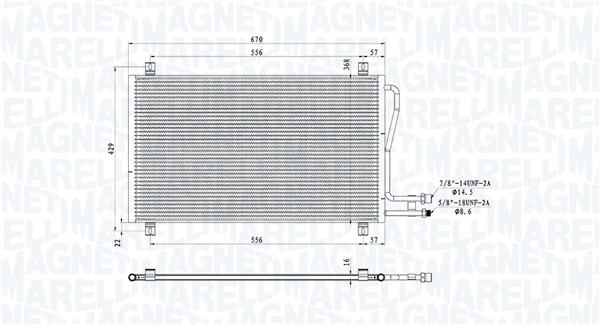 Radiator AC condensator potrivit MERCEDES SPRINTER 2-T (B901, B902), SPRINTER 3-T (B903), SPRINTER 4-T (B904), SPRINTER 5-T (B905) 2.1D-2.9D 1995-2006 [2]