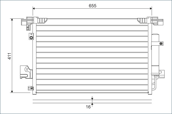 Radiator AC (uscator) potrivit CITROEN C4 AIRCROSS, C-CROSSER, C-CROSSER ENTERPRISE; MITSUBISHI ASX, LANCER VIII, OUTLANDER II; PEUGEOT 4007, 4008 1.5-3.0 dupa 2006 [2]