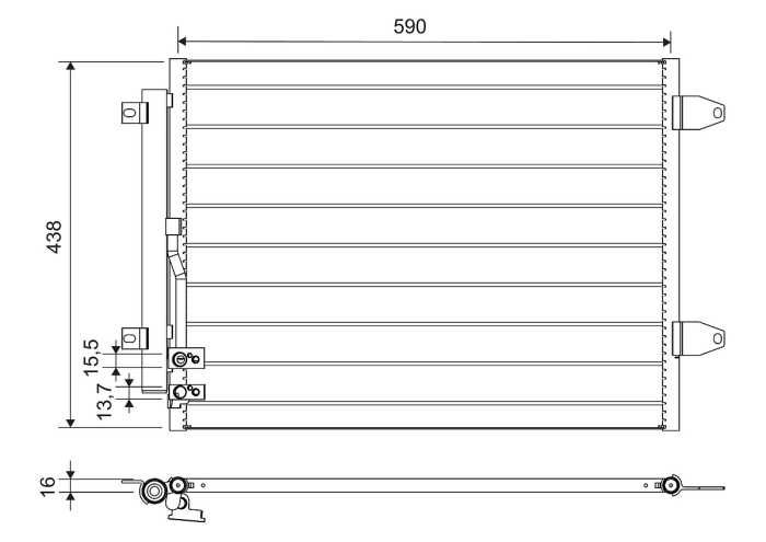 Radiator AC (uscator) potrivit VW CC B7, PASSAT ALLTRACK B7, PASSAT B6, PASSAT B7 1.6-2.0D 2005-2016 [2]