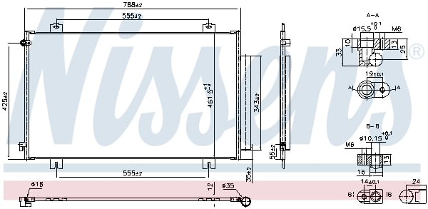 Radiator aer conditionat AC (cu uscator, aluminiu) potrivit HONDA ODYSSEY 2.3 3.5 07.02-