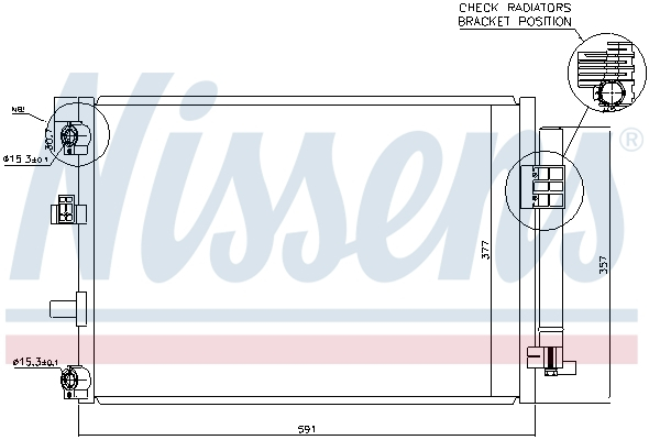 Radiator aer conditionat AC cu uscator potrivit FORD C-MAX II, FOCUS III, GRAND C-MAX 1.0 1.6D 07.10-