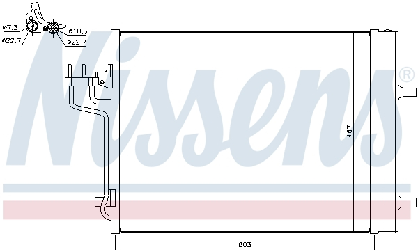 Radiator aer conditionat AC cu uscator potrivit FORD FOCUS III, KUGA II, TOURNEO CONNECT V408 NADWOZIE WIELKO, TRANSIT CONNECT V408 MINIVAN 1.5-2.5 07.12-