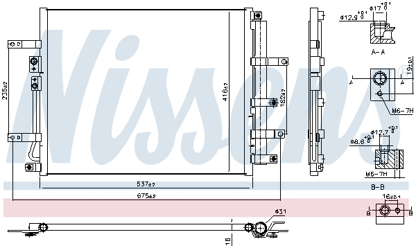 Radiator aer conditionat AC cu uscator potrivit HYUNDAI KONA, KONA SUV; KIA NIRO Electric 04.18-