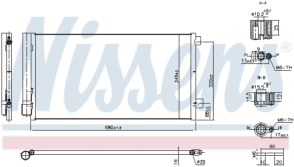 Radiator aer conditionat AC cu uscator potrivit JEEP COMPASS 1.4 1.6D 2.0D 03.17-