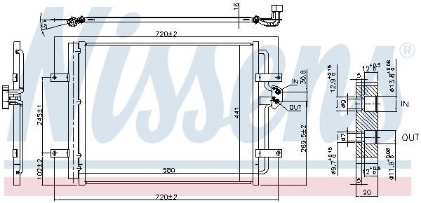 Radiator aer conditionat AC cu uscator potrivit VW GOLF VII Electric 03.14-