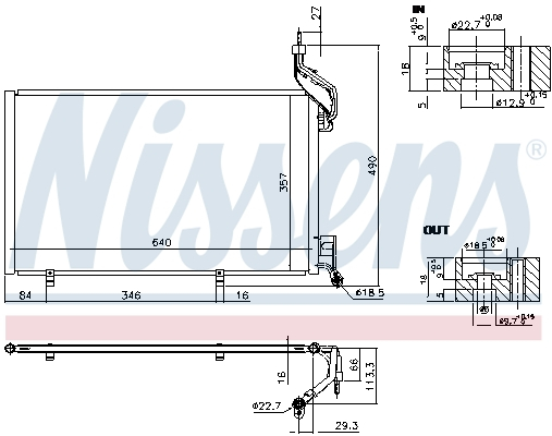 Radiator aer conditionat AC potrivit FORD FIESTA VI 1.6 03.13-04.17