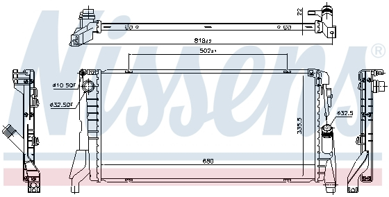 Radiator apa racire motor BMW Seria 2 (F45), 2 GRAN TOURER (F46), X1 (F48); MINI (F55), (F56), (F57), CLUBMAN (F54), COUNTRYMAN (F60) 1.2 1.5 dupa 2013