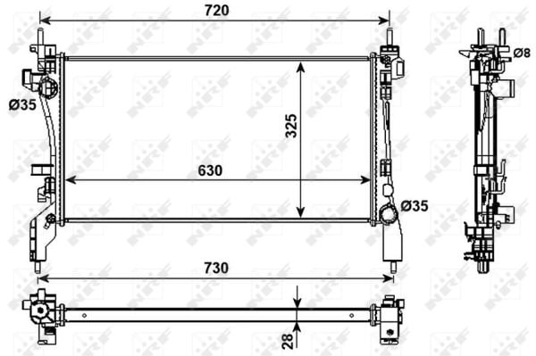 Radiator apa racire motor CITROEN NEMO; PEUGEOT BIPPER, BIPPER TEPEE 1.4D dupa 2008