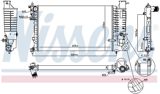 Radiator apa racire motor CITROEN ZX; PEUGEOT 306 1.9D intre 1992-2001