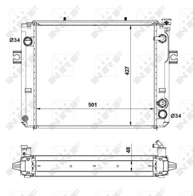 Radiator apa racire motor (cu cadru) TOYOTA 02 2Z intre 1999-2008