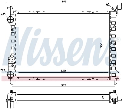 Radiator apa racire motor FIAT PALIO, STRADA 1.7D intre 1996-2006