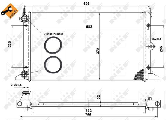 Radiator apa racire motor FORD GALAXY; SEAT ALHAMBRA; VW SHARAN 1.8-2.0LPG intre 1995-2010