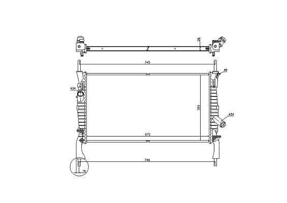 Radiator apa racire motor FORD TRANSIT, TRANSIT TOURNEO 2.2D-2.4D intre 2006-2014