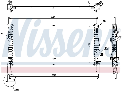 Radiator apa racire motor FORD TRANSIT, TRANSIT TOURNEO 2.2D-2.4D intre 2006-2014