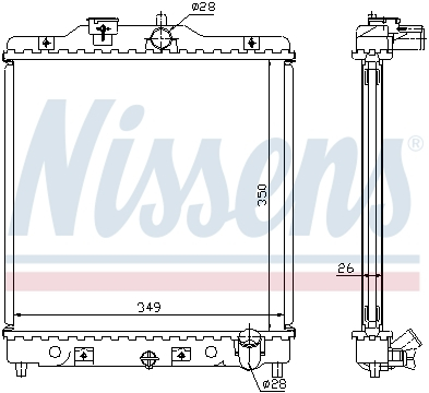 Radiator apa racire motor HONDA CIVIC V, CIVIC VI, CRX III, HR-V 1.3-1.6