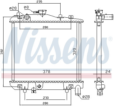 Radiator apa racire motor KIA PRIDE; MAZDA 121 I 1.1 1.3 intre 1987-2001