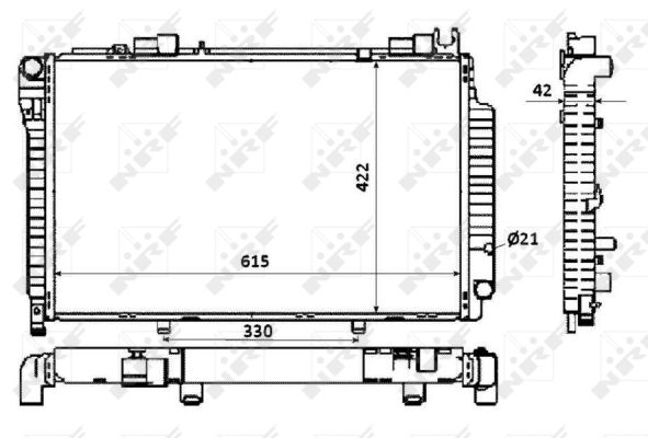 Radiator apa racire motor Mercedes Clasa C T-MODEL (S202), C (W202) 2.5D intre 1995-2001