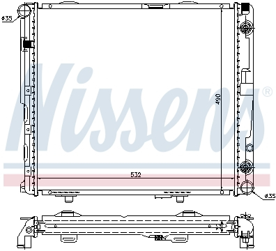 Radiator apa racire motor MERCEDES E (W124), KOMBI T-MODEL (S124), SEDAN (W124) 2.0D 2.5D intre 1985-1995