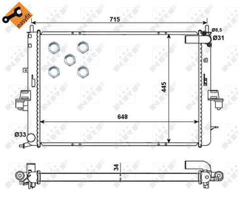 Radiator apa racire motor MG MG X-POWER, MG ZT, MG ZT- T; ROVER 75 1.8-4.6 02.99-04.08