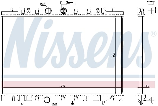 Radiator apa racire motor NISSAN X-TRAIL 2.0 2.5 intre 2007-2013