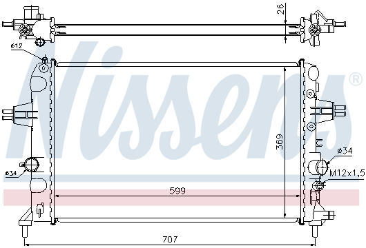 Radiator apa racire motor OPEL ASTRA G, ASTRA G CLASSIC, ASTRA G CLASSIC CARAVAN 1.6 intre 2000-2009