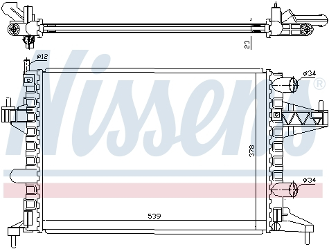 Radiator apa racire motor OPEL COMBO, COMBO TOUR, CORSA C, TIGRA 1.0 1.2 1.4 dupa 2000