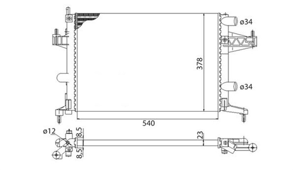 Radiator apa racire motor OPEL COMBO, COMBO TOUR, CORSA C, TIGRA 1.0-1.6 dupa 2000