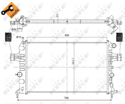 Radiator apa racire motor OPEL ZAFIRA A 1.6 1.8 2.2 intre 1999-2005