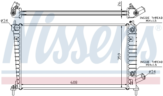 Radiator apa racire motor SAAB 9-5 2.0 2.3 2.3ALK intre 1997-2009