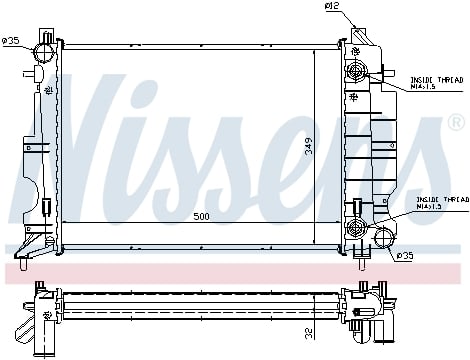 Radiator apa racire motor SAAB 900 II, 9-3 2.0 2.3 intre 1993-2003