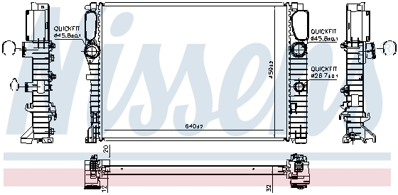 Radiator apa racire motor (transmisie automata manuala) MERCEDES CLS (C219), E T-MODEL (S211), E (VF211), E (W211) 1.8-5.0 intre 2002-2010