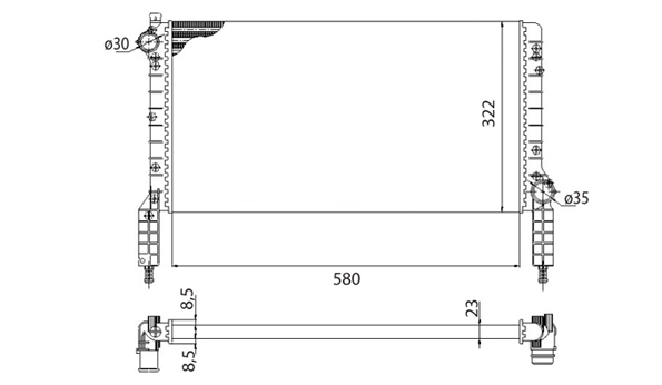 Radiator apa racire motor (transmisie manuala) FIAT DOBLO, DOBLO CARGO 1.2 1.6 1.9D dupa 2001