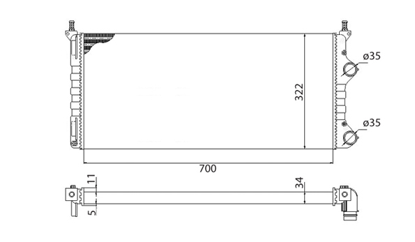 Radiator apa racire motor (transmisie manuala) FIAT DOBLO, DOBLO CARGO 1.3D 1.6 1.9D dupa 2001