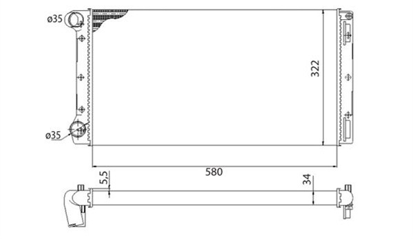 Radiator apa racire motor (transmisie manuala) FIAT IDEA, PUNTO; LANCIA MUSA 1.8 1.9D dupa 1999